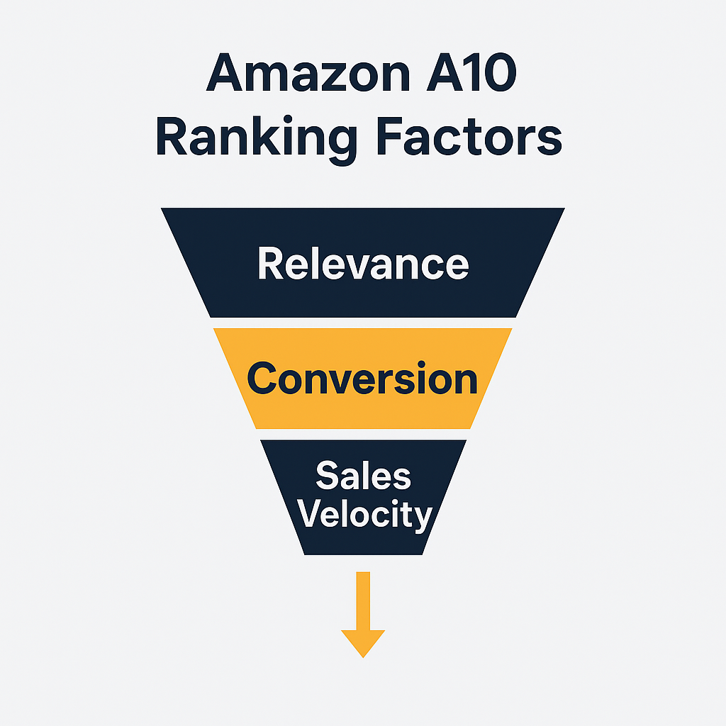Amazon A10 ranking funnel – relevance, conversion, sales velocity