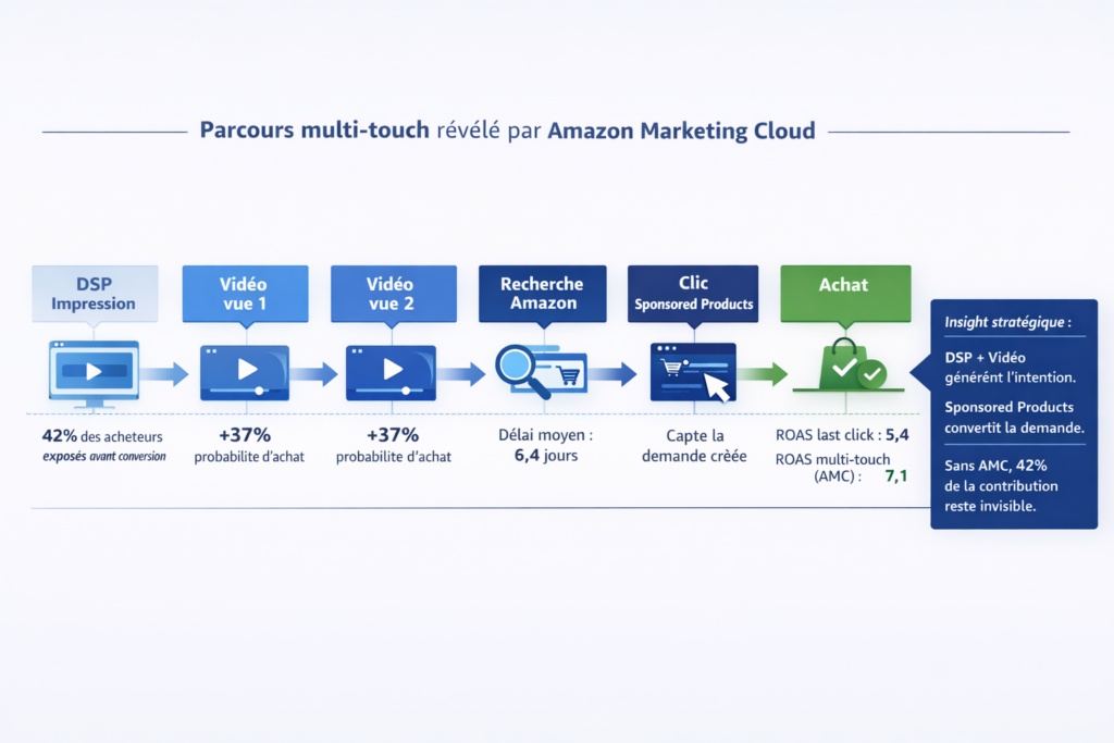 Amazon Marketing Cloud ROI exemple parcours client multi touch DSP PPC