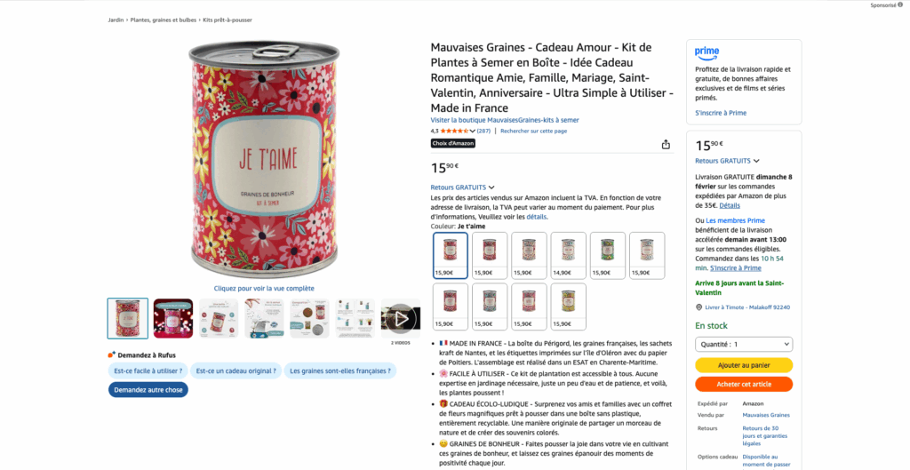 fiche produit Amazon Europe conforme