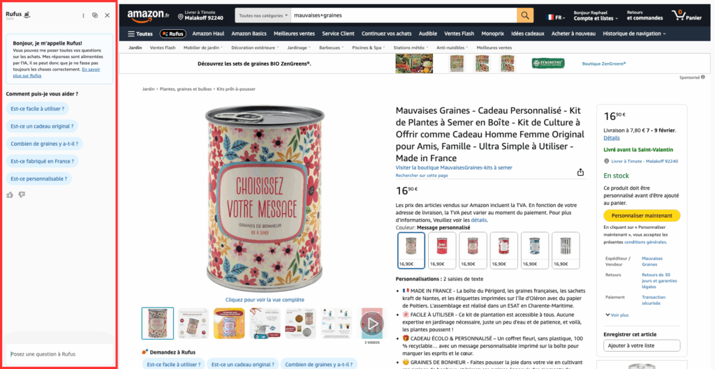 parcours utilisateur + signaux analysés par Amazon