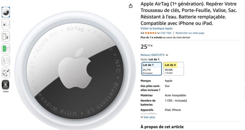 Exemple d’Amazon Virtual Multipacks