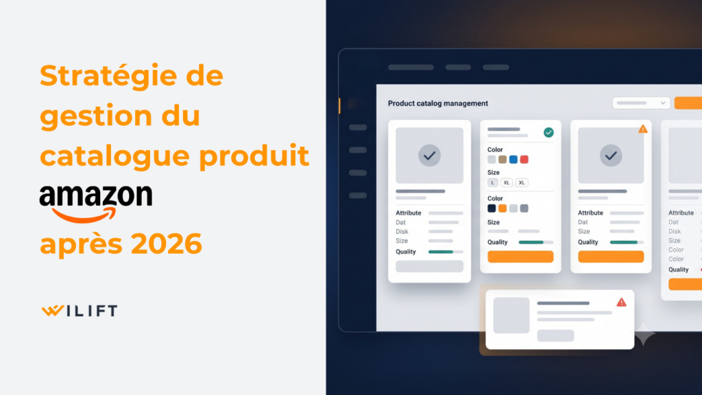 Gestion du catalogue produit Amazon avec tableau de bord de conformité et données produit structurées